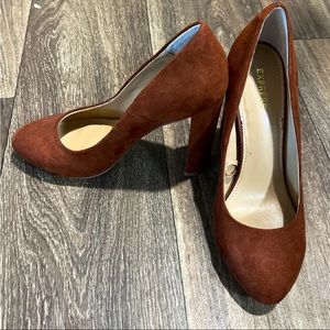 Express Size 6 Brown Suede Heels